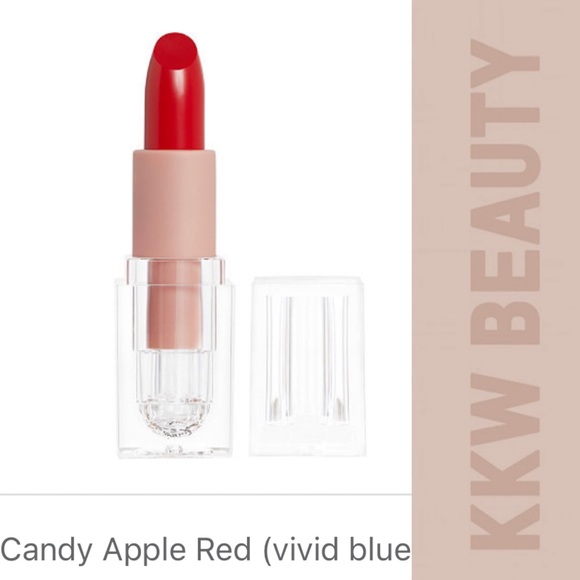 SOLD - KKW Beauty Red crème lipstick in candy apple red - Picture 1 of 4